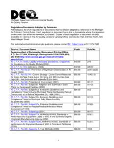 Michigan Air Pollution Control Rules