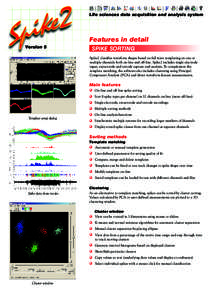 Life sciences data acquisition and analysis system  Features in detail Version 5  SPIKE SORTING