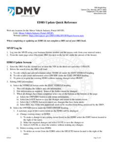 EDRS Update Quick Reference