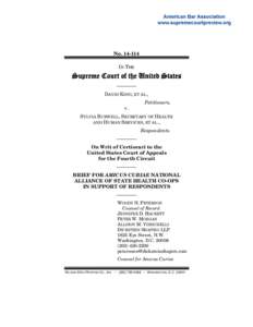 No[removed]IN THE Supreme Court of the United States ———— DAVID KING, ET AL.,