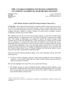 THE CANADIAN FOREIGN EXCHANGE COMMITTEE LE COMITÉ CANADIEN DU MARCHÉ DES CHANGES 150 King Street West Suite 2000 Toronto, Ontario M5H 1J9