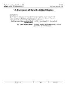 Applicant: Las Vegas/Clark County CoC Project: NV-500 CoC Registration 2011 NV-500 COC_REG_2011_037123