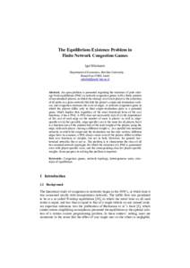 The Equilibrium Existence Problem in Finite Network Congestion Games