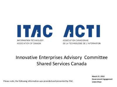 ITAC’S 2012 Strategic Plan