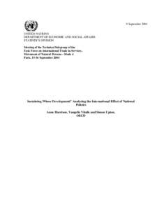 Development / Sustainability / International development / Environmental social science / International relations / Millennium Development Goals / Sustainable development / United Nations Department of Economic and Social Affairs / Organisation for Economic Co-operation and Development / Environment / Economics / International economics