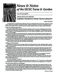 News & Notes 				of the UCSC Farm & Garden Issue 105, Spring 2005 Forrest Cook