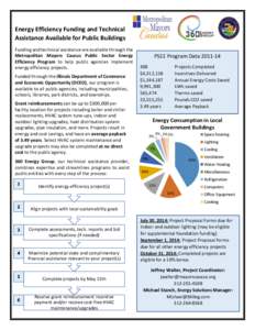 Energy Efficiency Funding and Technical Assistance Available for Public Buildings Funding and technical assistance are available through the Metropolitan Mayors Caucus Public Sector Energy Efficiency Program to help publ