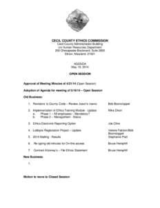 CECIL COUNTY ETHICS COMMISSION Cecil County Administration Building c/o Human Resources Department 200 Chesapeake Boulevard, Suite 2800 Elkton, Maryland 21921