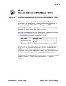 Federal Assistance Disclosure Forms