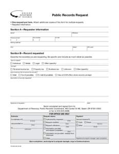 Oregon Department of Revenue Public Records Request