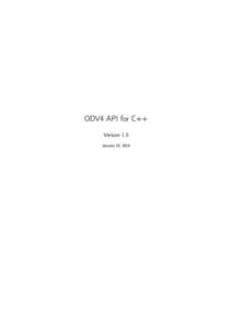 ODV4 API for C++ Version 1.0 January 15, 2014  ii