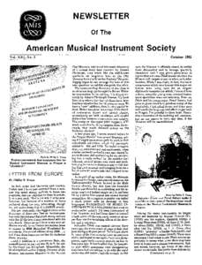 NEWSLETTER Of The American Musical Instrument Society October 1992