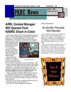 PIONEER AMATEUR RADIO CLUB  - FREMONT, NE October, 2008  PARC News