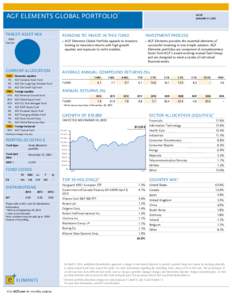 AGF ELEMENTS GLOBAL PORTFOLIOˇ  AS OF JANUARY 31, 2015  TARGET ASSET MIX