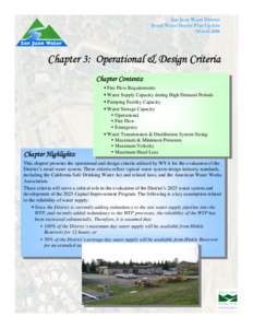 San Juan Water District Retail Water Master Plan Update March 2006 Chapter 3: Operational & Design Criteria Chapter