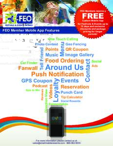 FEO Members receive a  FREE Custom Mobile App for Festivals & Events up to