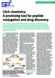 PEPTIDES & PROTEINS  Click chemistry: A promising tool for peptide conjugation and drug discovery Click chemistry, a simple and versatile method for the synthesis of complex molecules from