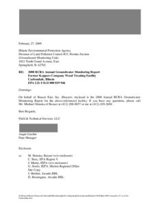 February 27, 2009 Illinois Environmental Protection Agency Division of Land Pollution Control #33, Permits Section (Groundwater Monitoring Unit[removed]North Grand Avenue, East Springfield, IL 62702