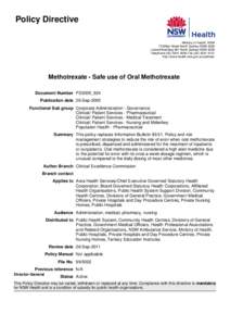 Methotrexate - Safe use of Oral Methotrexate