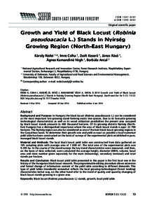 Botany / Ornamental trees / Robinia pseudoacacia / Robinia / Clonal colony / Yield / Faboideae / Mechanics / Biology