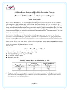 Evidence-Based Program Texas State Profile