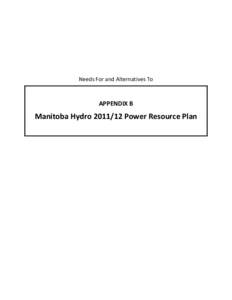 Manitoba Hydro[removed]Power Resource Plan
