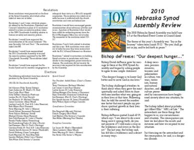 Christianity / Religion in North America / Religion in the United States / ELCA Churchwide Assembly / Evangelical Lutheran Church in America / Lutheran Church–Missouri Synod / Synod Assembly