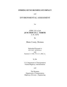 FINDING OF NO SIGNIFICANT IMPACT and ENVIRONMENTAL ASSESSMENT for