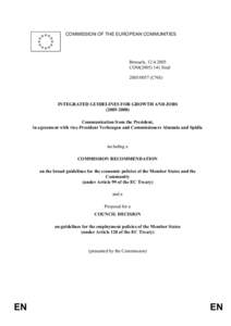 COMMISSION OF THE EUROPEAN COMMUNITIES  Brussels, [removed]COM[removed]final[removed]CNS)