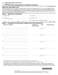 Use your mouse or Tab key to move through the fields. Use your mouse or space bar to enable check boxes. Illinois Department of Revenue