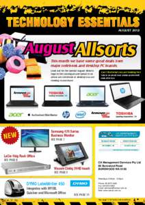 Technology Essentials  August 2012 August Allsorts This month we have some great deals from