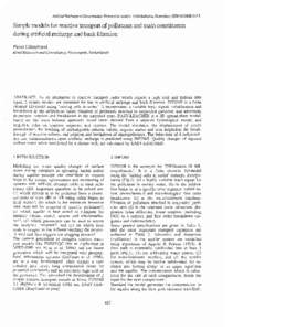 AttificialRechargeof Groundwater, Peterset al. (eddO 1998Balkema,Rottedam,ISBN90Simplemodelsfor reactivetransportof pollutantsandmainconstituents duringatificial rechargeandbankfiltation PieterJ.Stuyfzand