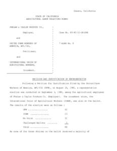 National Labor Relations Act / California Agricultural Labor Relations Act / NLRB election procedures / The Blue Eagle At Work / National Labor Relations Board / Law / United States