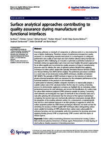 Surface analytical approaches contributing to quality assurance during manufacture of functional interfaces