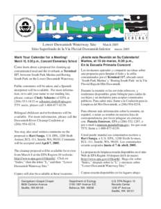 Lower Duwamish Waterway Site March 2005 Sitio Superfondo de la Vía Fluvial Duwamish Inferior marzo 2005 Mark Your Calendar for a Meeting! March 15, 6:30 p.m., Concord Elementary School