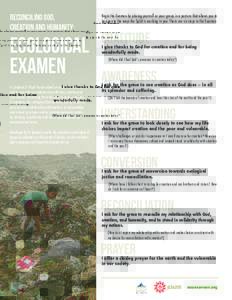 Reconciling God, Creation and Humanity: ecological Examen In Laudato Si’ Pope Francis asked us to care for creation