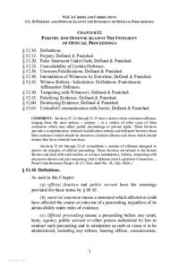 9 GCA CRIMES AND CORRECTIONS CH. 52 PERJURY AND OFFENSE A GAINST THE INTEGRITY OF OFFICIAL PROCEEDINGS CHAPTER 52 PERJURY AND OFFENSE AGAINST THE INTEGRITY OF OFFICIAL PROCEEDINGS