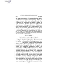 RULES OF THE HOUSE OF REPRESENTATIVES § 1104 Rule XXVIII  est or an appearance of a conflict for that Member, Delegate, Resident Commissioner, officer, or