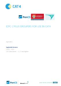 ICPC-2 PLUS GROUPERS FOR USE IN CAT4  April 2015 Applicable Versions