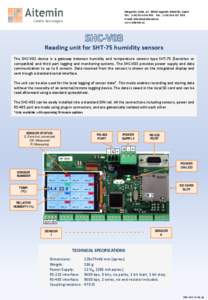 Margarita Salas, Leganés (Madrid), Spain Tel.: (+Fax.: (+E-mail:  www.aitemin.es  Reading unit for SHT-75 humidity sensors