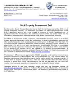 2014 Property Assessment Roll