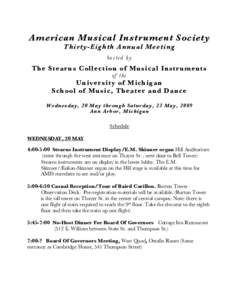American Musical Instrument Society Thirty-Eighth Annual Meeting hosted by The Stearns Collection of Musical Instruments of the