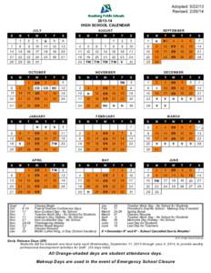 Adopted: [removed]Revised: [removed]HIGH SCHOOL CALENDAR JULY S