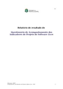 1/16  Relatório do resultado do Questionário de Acompanhamento dos Indicadores do Projeto de Software Livre