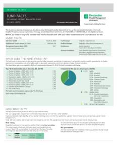 ON MARCH 27, 2014  FUND FACTS DESJARDINS QUÉBEC BALANCED FUND (I-CLASS UNITS)