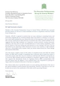 Professor Paul McGreevy President, International Society for Equitation Science Room 206, R.M.C. Gunn Building (B19) Faculty of Veterinary Science The University of Sydney NSW 2006