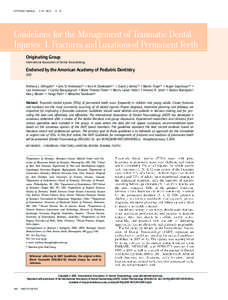 International Association of Dental Traumatology guidelines for the management of traumatic dental injuries: 1. Fractures and luxations of permanent teeth