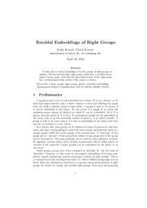 Toroidal Embeddings of Right Groups Kolja Knauer, Ulrich Knauer knauer@{math.tu-berlin.de, uni-oldenburg.de} April 26, 2010 Abstract