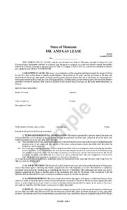 State of Montana OIL AND GAS LEASE DS-423 Amended[removed]No. __________________________