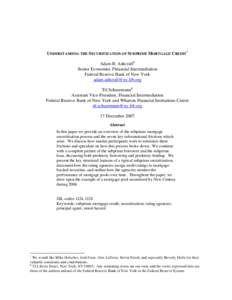 Financial economics / Economics / Mortgage-backed security / Fixed income securities / Structured finance / Subprime mortgage crisis / Securitization / Asset-backed security / Alt-A / United States housing bubble / Finance / Mortgage industry of the United States